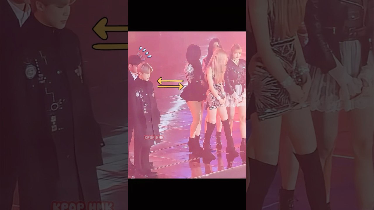 BTS Scared When Standing Near Blackpink 🤣😂 #blackpink #bts #rm #kpop #shortvideo