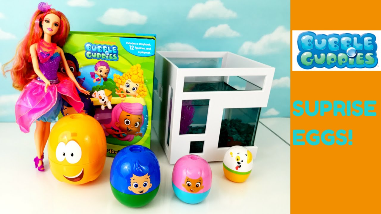 Bubble Guppies Stacking Cups Surprise Eggs My Busy Book Barbie Helps Find Missing Guppies!