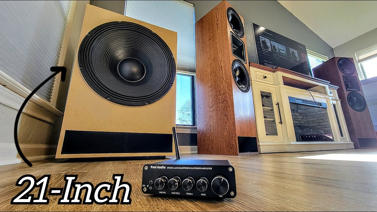Building The Cheapest 21-inch Subwoofer In The World / Powered By A Desktop Amplifier