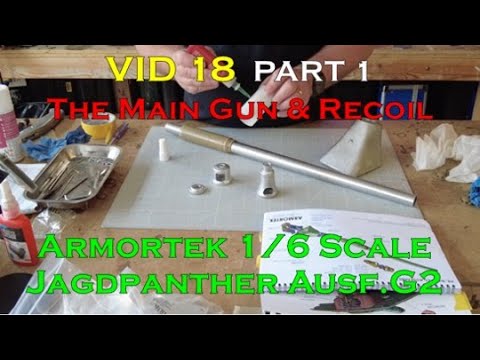 Building the huge scale RC Armortek Jagdpanther G2(VID 18)Main gun install PART 1 - Elevator & Slew