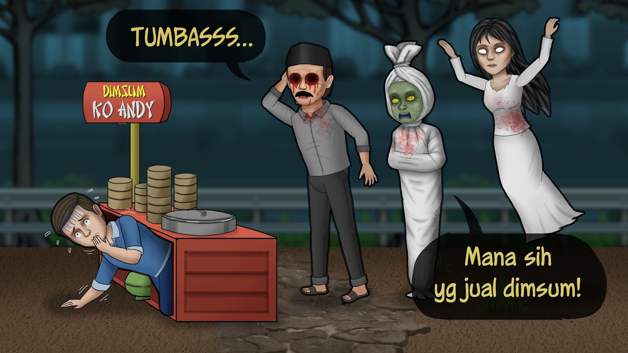 Buka Usaha diganggu Hantu | KOMPILASI #HORORKOMEDI Animasi Lucu, Kartun Hantu