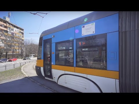 Bulgaria, Sofia, tram 1 ride from Ул. Пиротска to надлез надежда