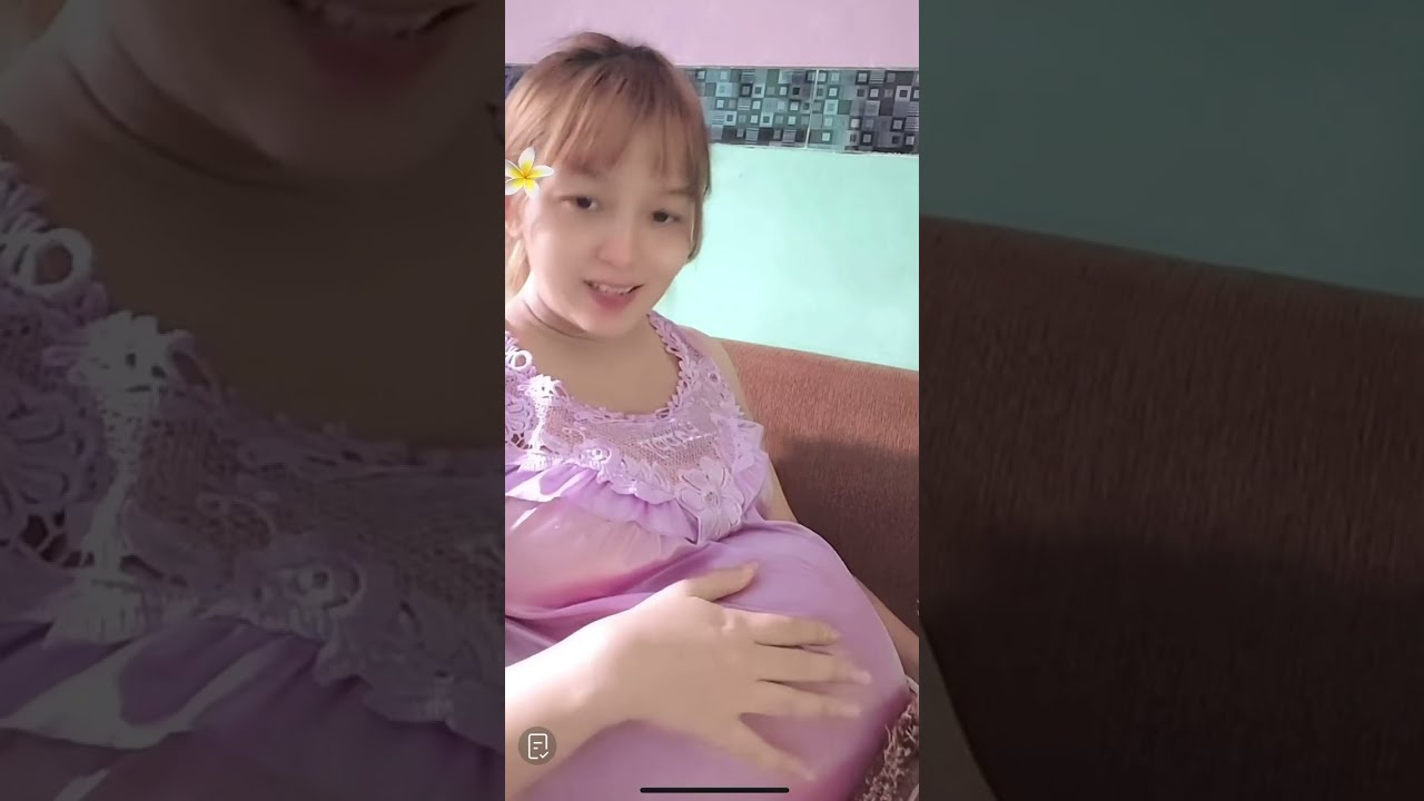 Bumil cantik daster pink nyemplak