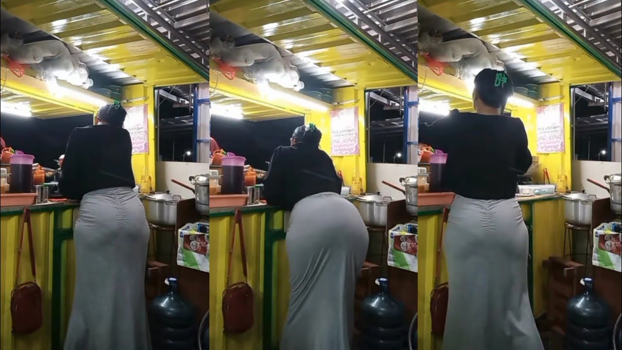 Bunda cantik semok jualan es teh di malam hari
