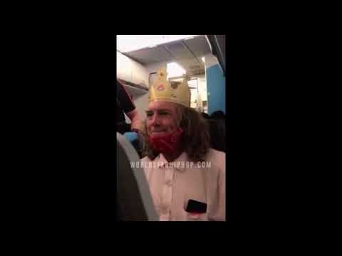 Burger King hat guy on plane (FULL VIDEO)