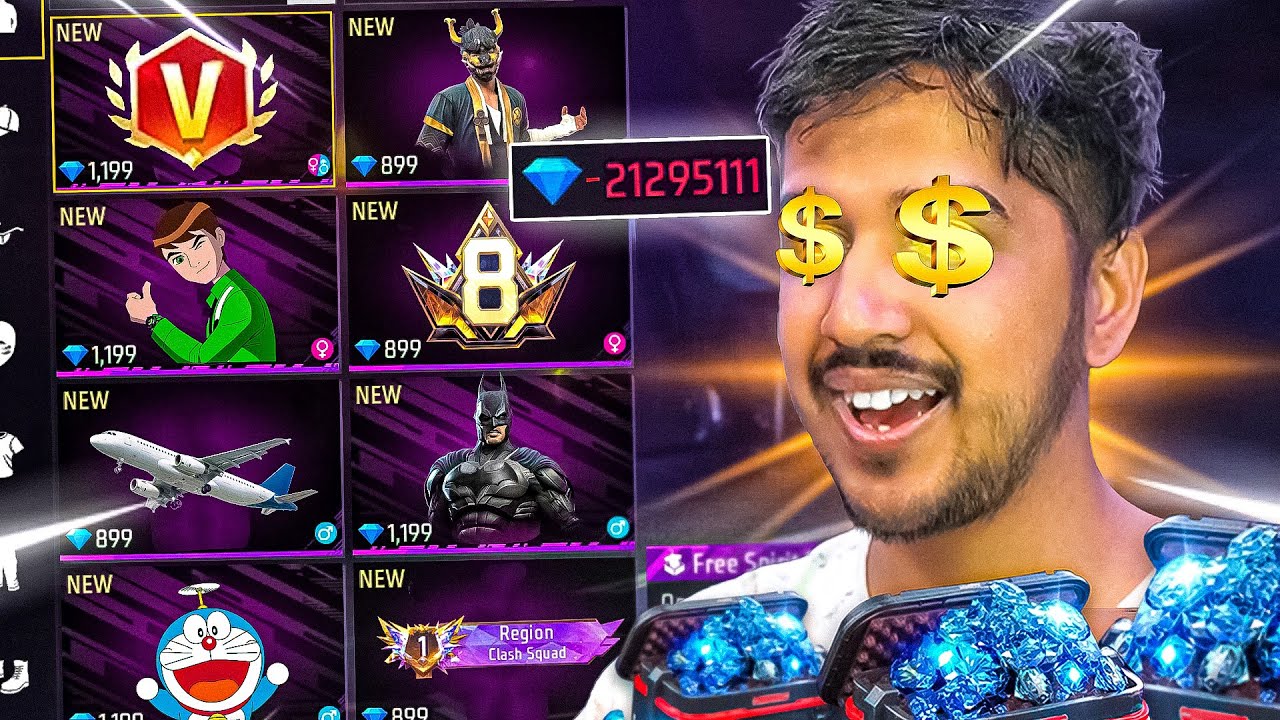 BUYING EVERYTHING IN FREE FIRE WITH 2 MILLION DIAMONDS 🤑 DESI GAMERS
