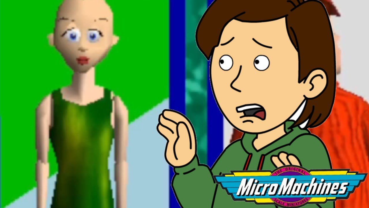 Caillou, Elmo, Boris, and Uolliac Play Micro Machines 64