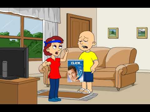 Caillou gets click on dvd and gets grounded