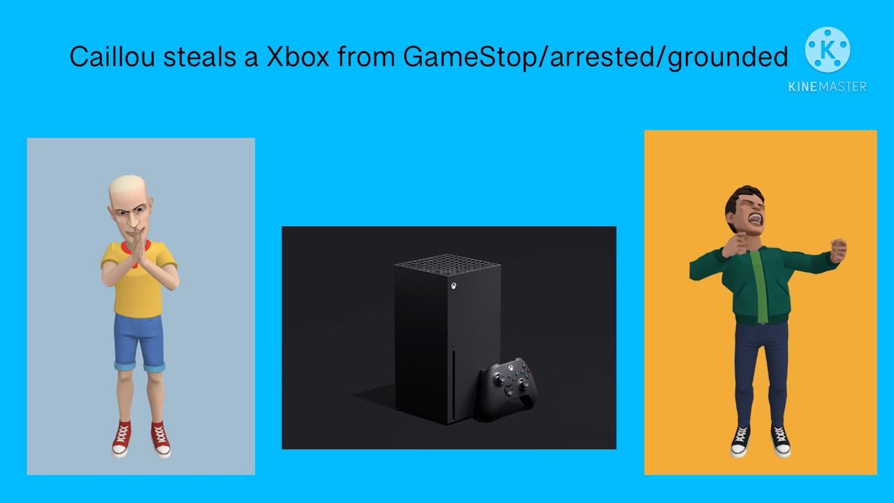 Caillou steals a Xbox from GameStop/arrested/grounded
