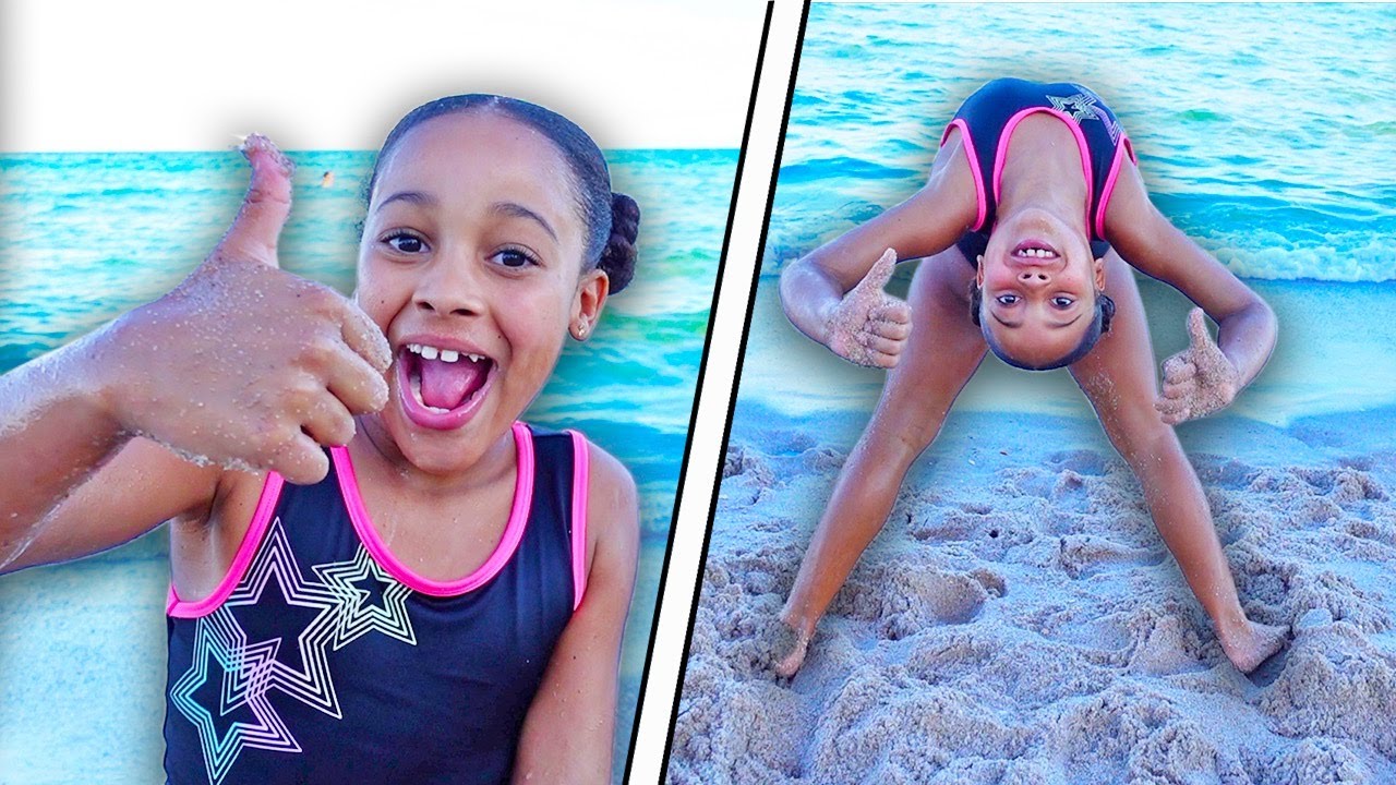 Cali Does GYMNASTICS at THE BEACH