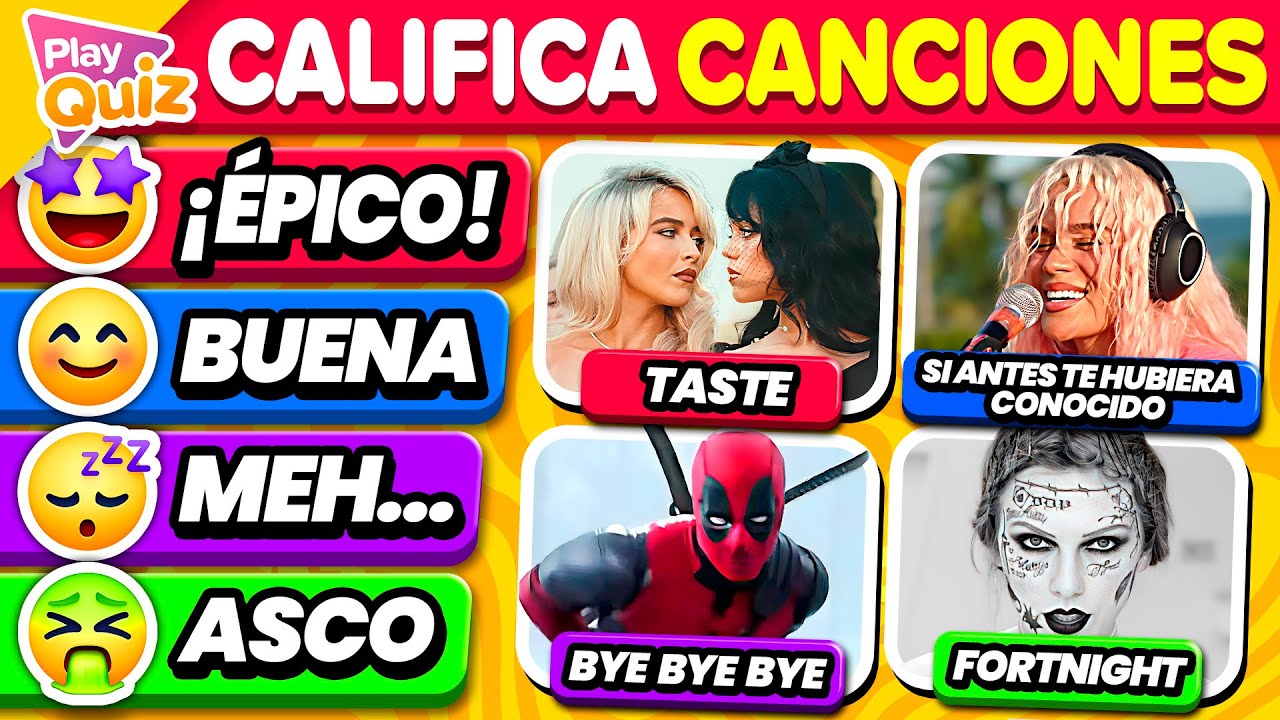 Califica La Canción 2024 🎧🎶🤔 Tier List Especial Música 🔊 | Play Quiz Trivia