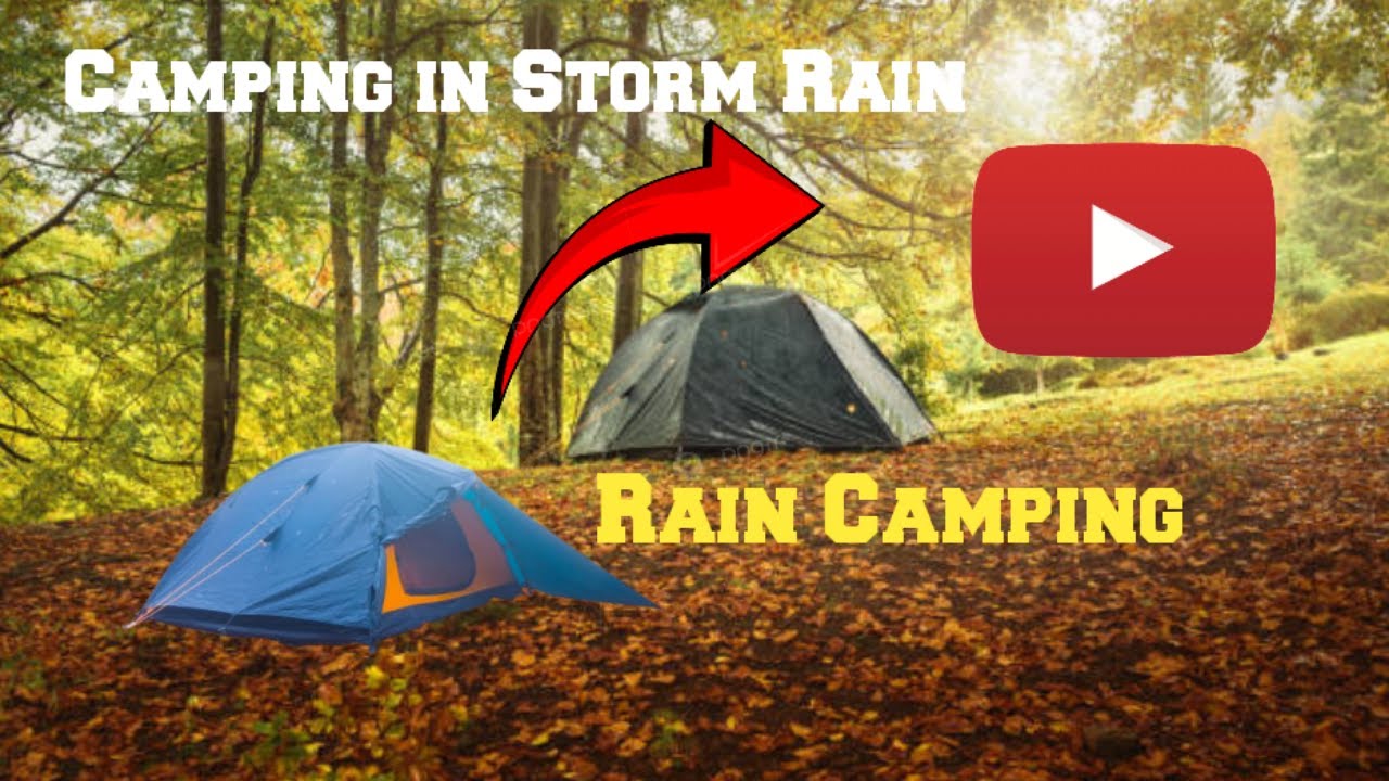 CAMPING BUSHCRAFT HEAVY RAIN WITH TRANSPARENT TARP AND PLASTIC WRAP - RAIN SOUND FOR RELAXATION