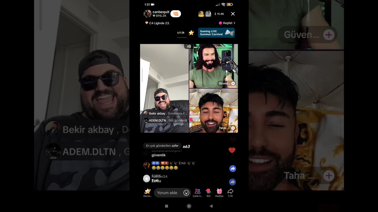 Canbequit Taha Özer Güven Demir Tiktok Canlı Yayın