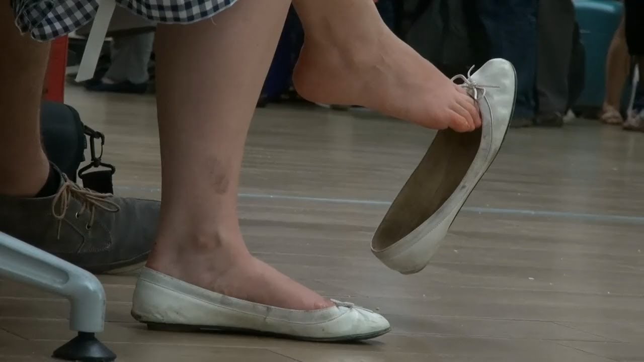Candid Dangling Shoeplay with white flats