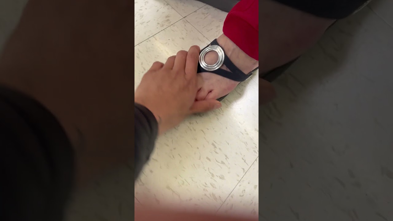 candid granny feet touching soft toes