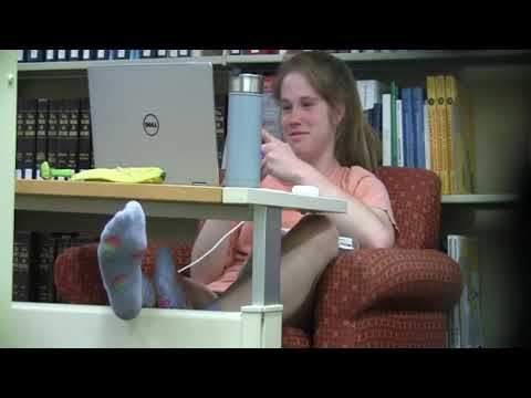 Candid Socks in Library