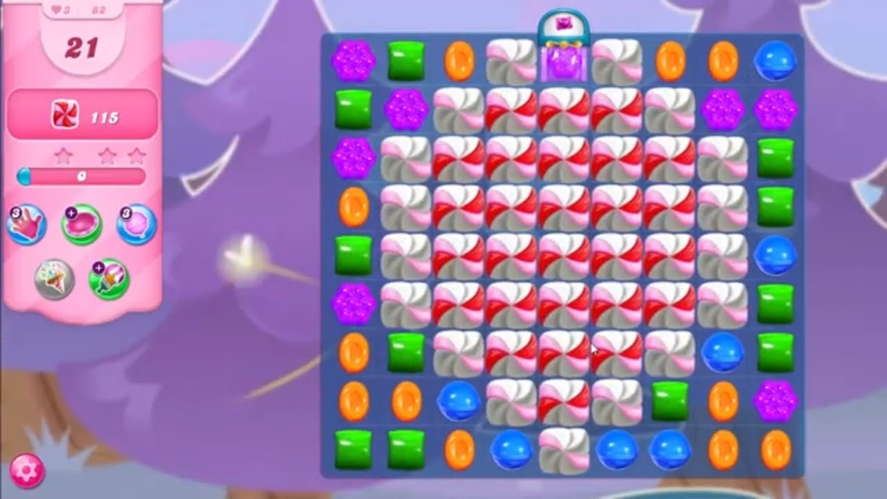 Candy Crush Saga LEVEL 82 NO BOOSTERS (new version) 21 MOVES