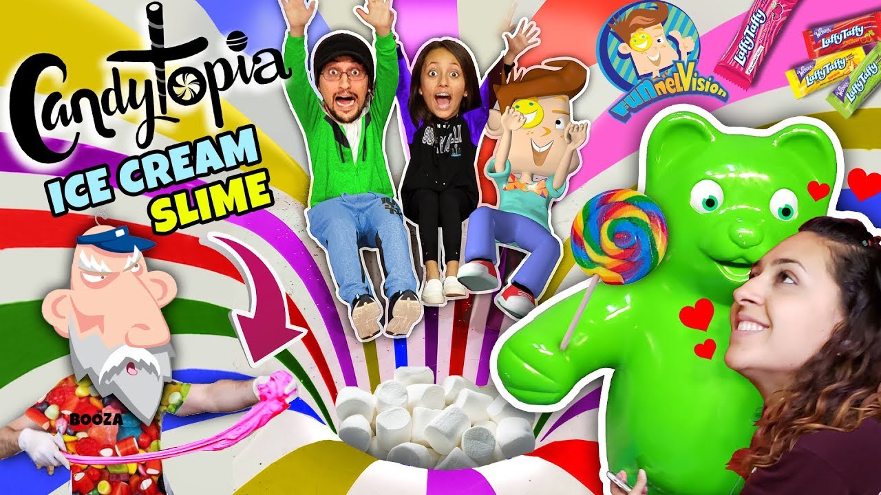 CANDY LAND in REAL LIFE w/ MARSHMALLOW BALL PIT + ICE CREAM SLIME! (FUNnel Fam NYC Candytopia Vlog)