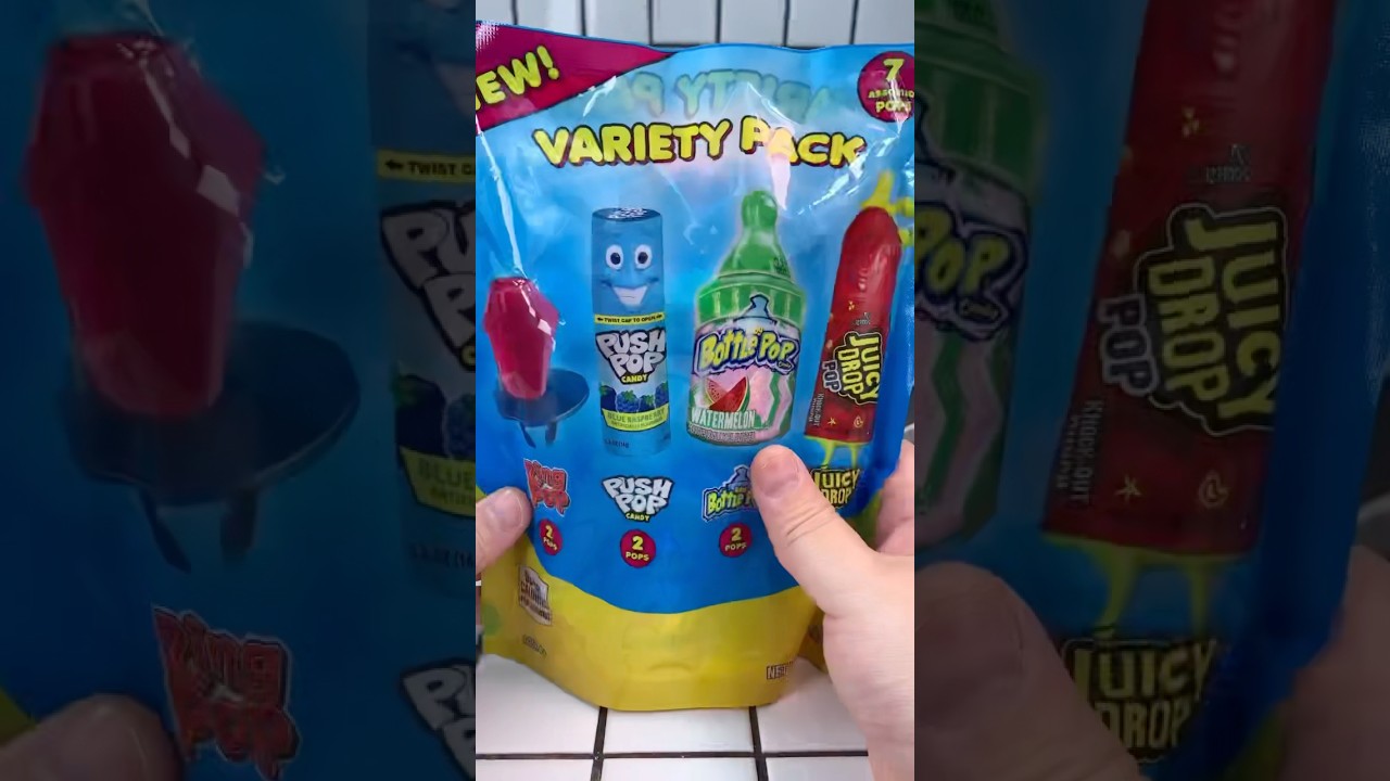 Candy variety pack ring pop push pop bottle pop juicy drop pop jelly food mukbang