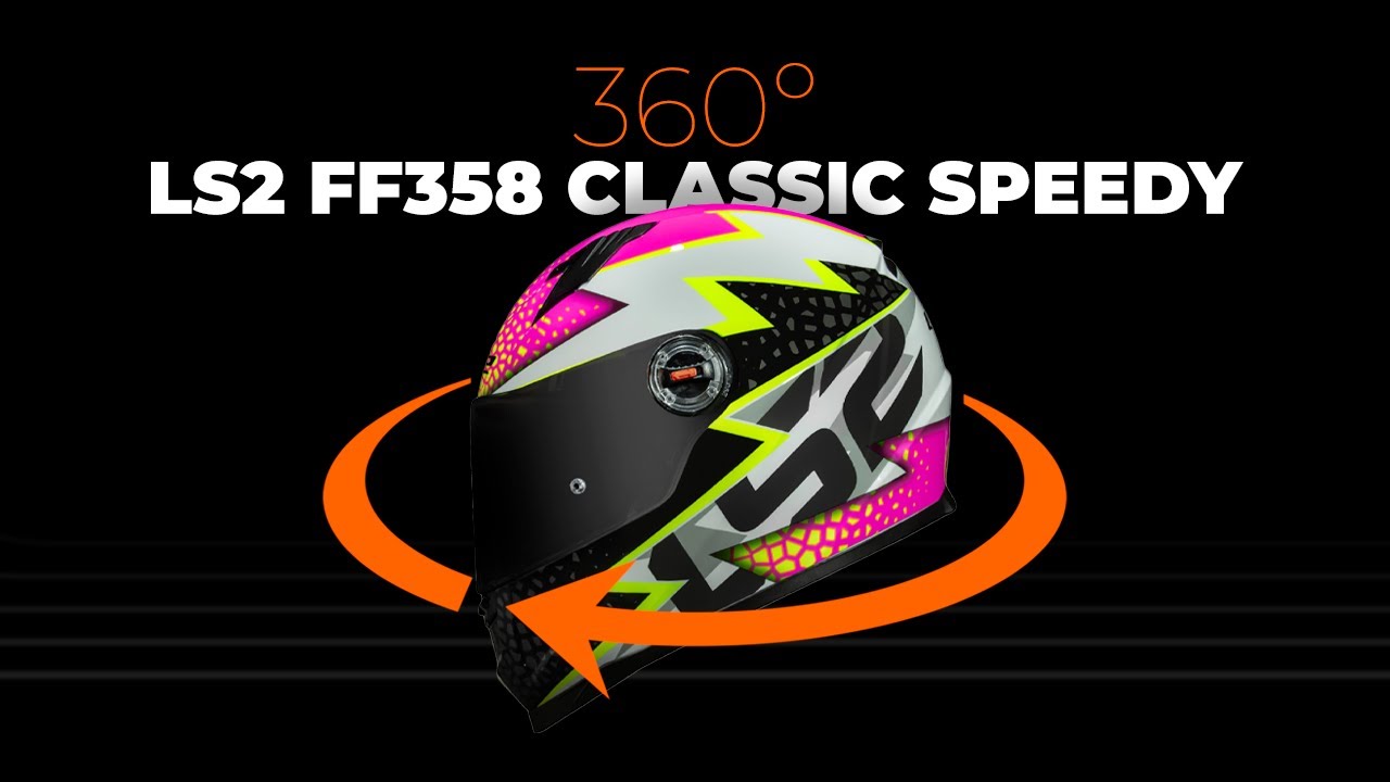 Capacete LS2 FF358 Speedy - Branco e Rosa - Visual Completo em 360º