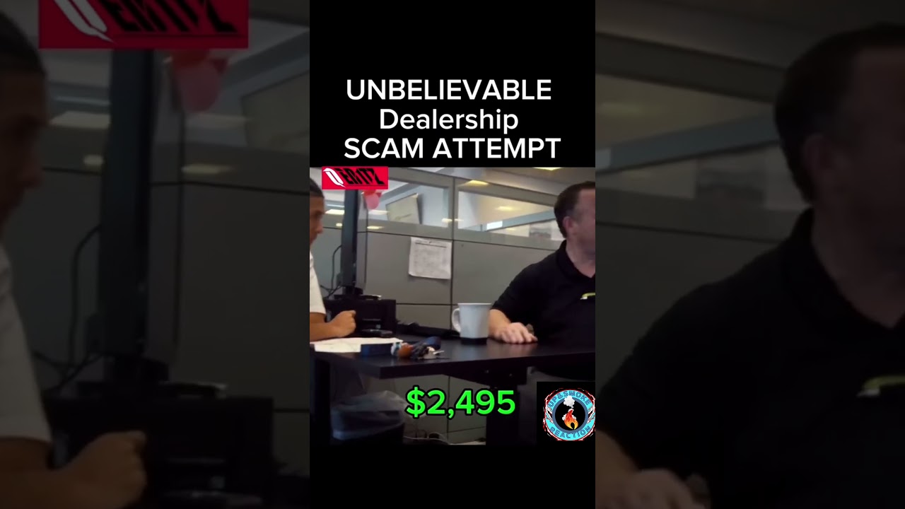 Car dealership Caught trying to scam😳🤔 #reaction #nicetry