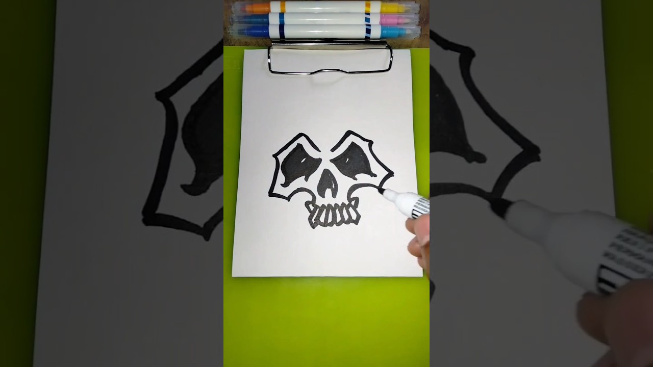 CARA CEPAT || NIKI NGGAMBAR || GRAFFITI TENGKORAK BERTINDIK #shorts #graffiti