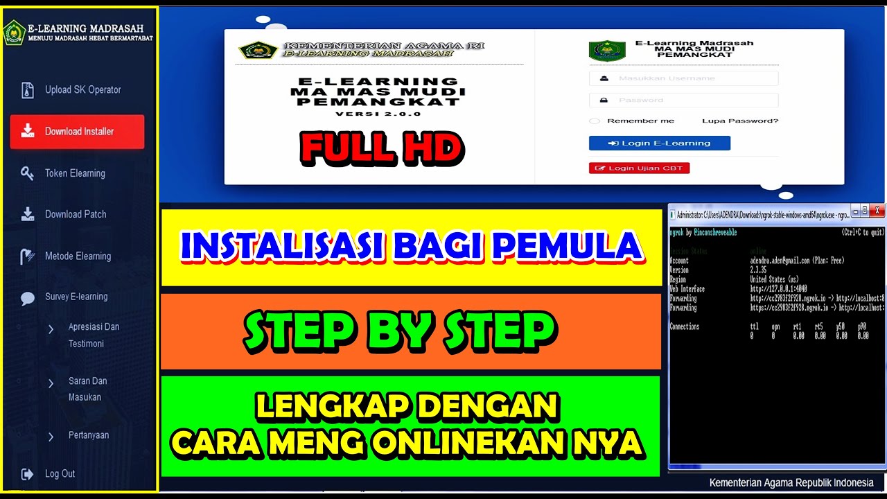 Cara Instalisasi E Learning Madrasah Serta Cara Mengonlinekannya Khusus Pemula Full HD