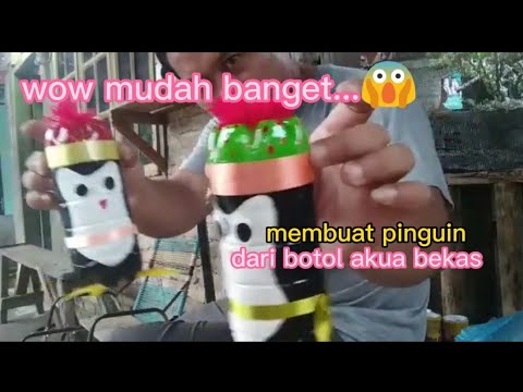 cara membuat pinguin dari botol bekas.👍