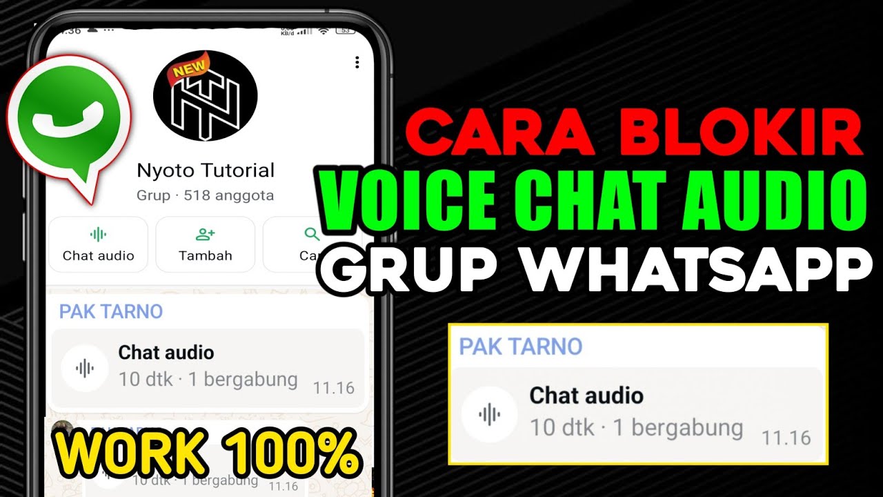 Cara Menghilangkan CHAT AUDIO Di Grup Whatsapp Tanpa Keluar Grup
