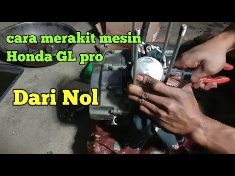 cara merakit mesin honda GL pro dari nol