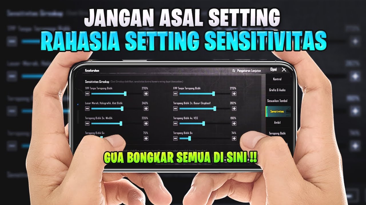 CARA SETTING SENSITIVITAS PUBG MOBILE TERBAIK GYROSCOPE DAN NO GYROSCOPE