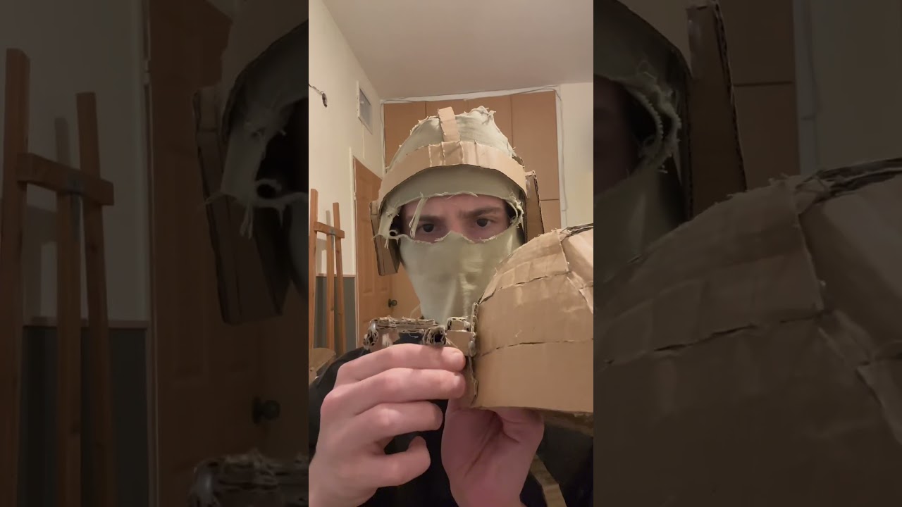 Cardboard headgear #airsoft #cardboard #cardboardcraft #gun #cardboardcreations #nerf #fakegun #diy