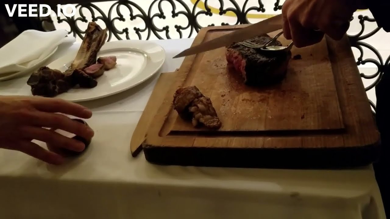 Carnevino dry aged ribeye steak presentation. A blast from the past
