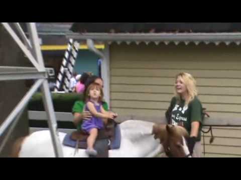 Caroline riding pony at Dutch Wonderland
