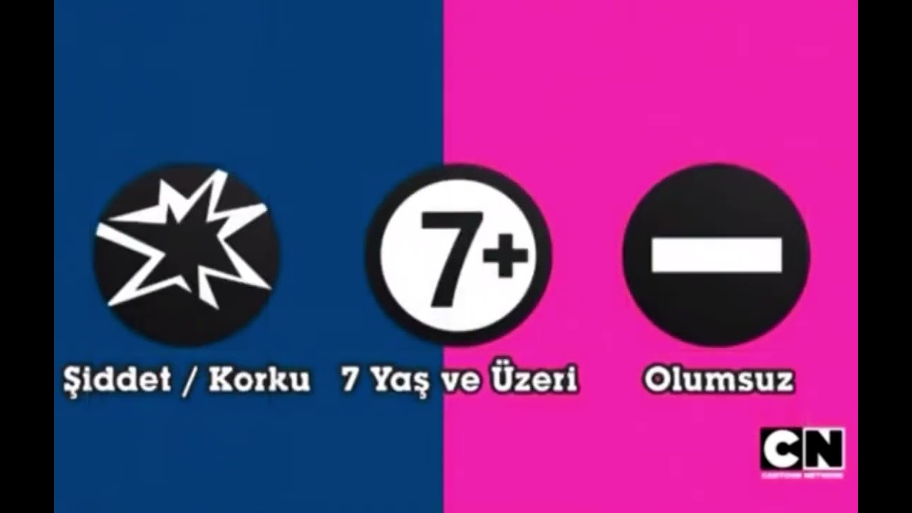 Cartoon network Şiddet korku yedi yaş ve üzeri olumsuz 2015-2017 1 Ocak