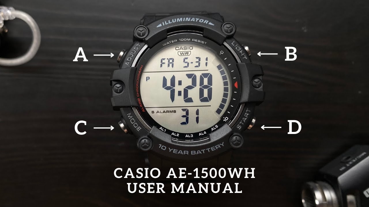 Casio AE-1500WH User Manual - How To Setup The Time Casio AE-1500WH