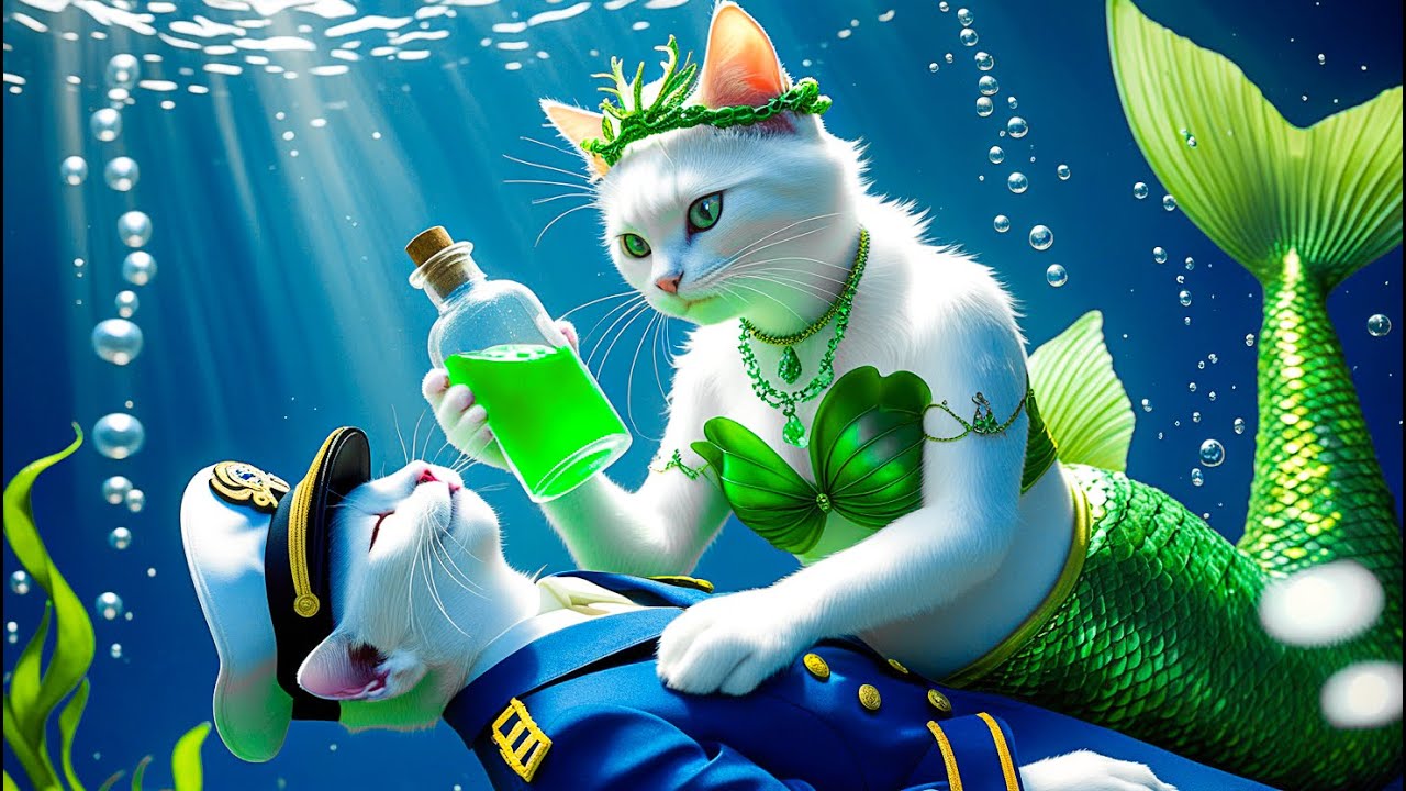 CAT AI VIDEO 3.0 - Mermaid Cat Revenge for Love | Spider Cat AI #ai #aicat #catlovers