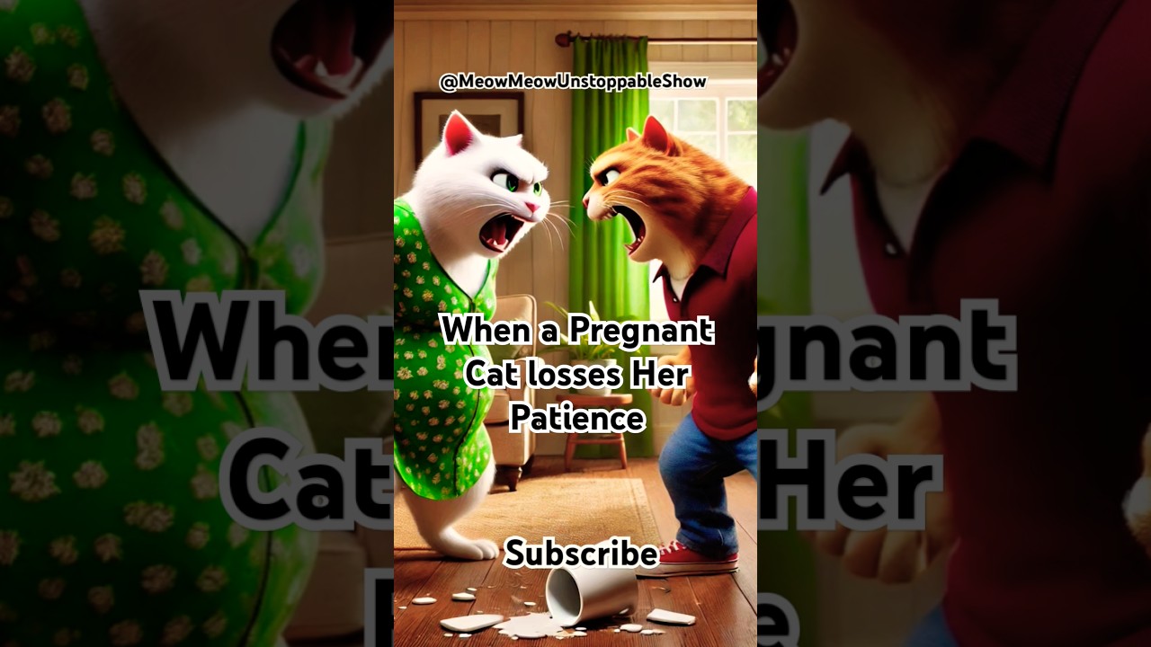 Cat Couple Fight - Pregnant Wife losses Her Patience 🐱🔥 #aicat #catlover #aiimages #PregnantCat