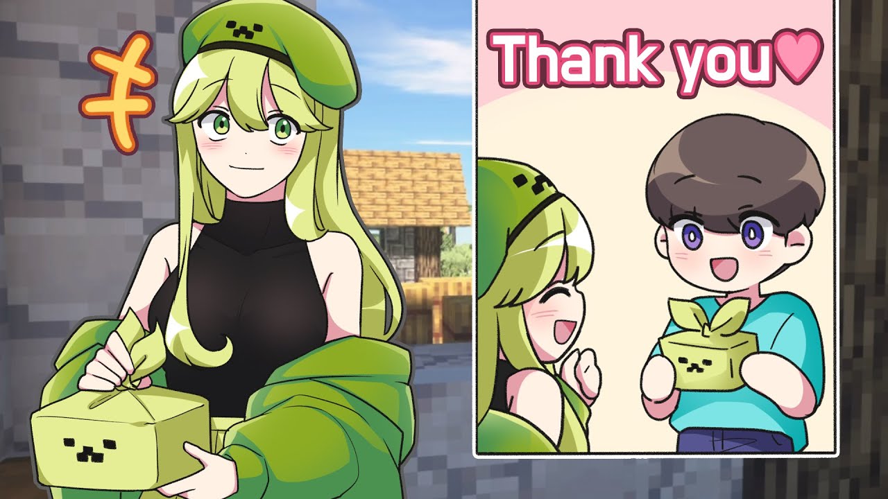 Cat girl hits Creeper  | Minecraft anime