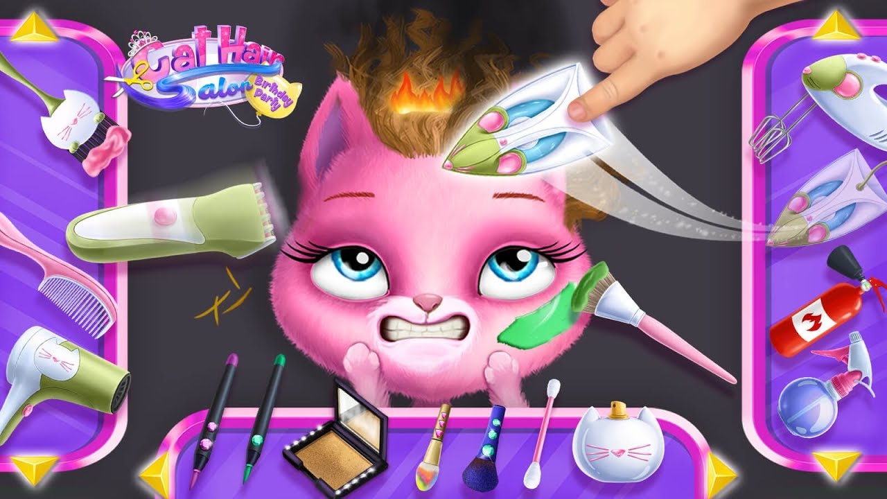 Cat Hair Salon Birthday Party 🎂  Kitty Haircut Care 💓 TutoTOONS