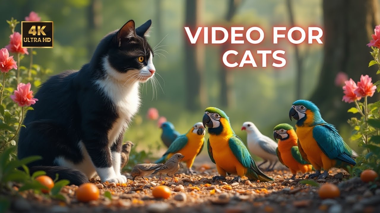 Cat TV : Colorful Birds and Relaxing Nature Sounds for Cats to Watch! Cat King Studio