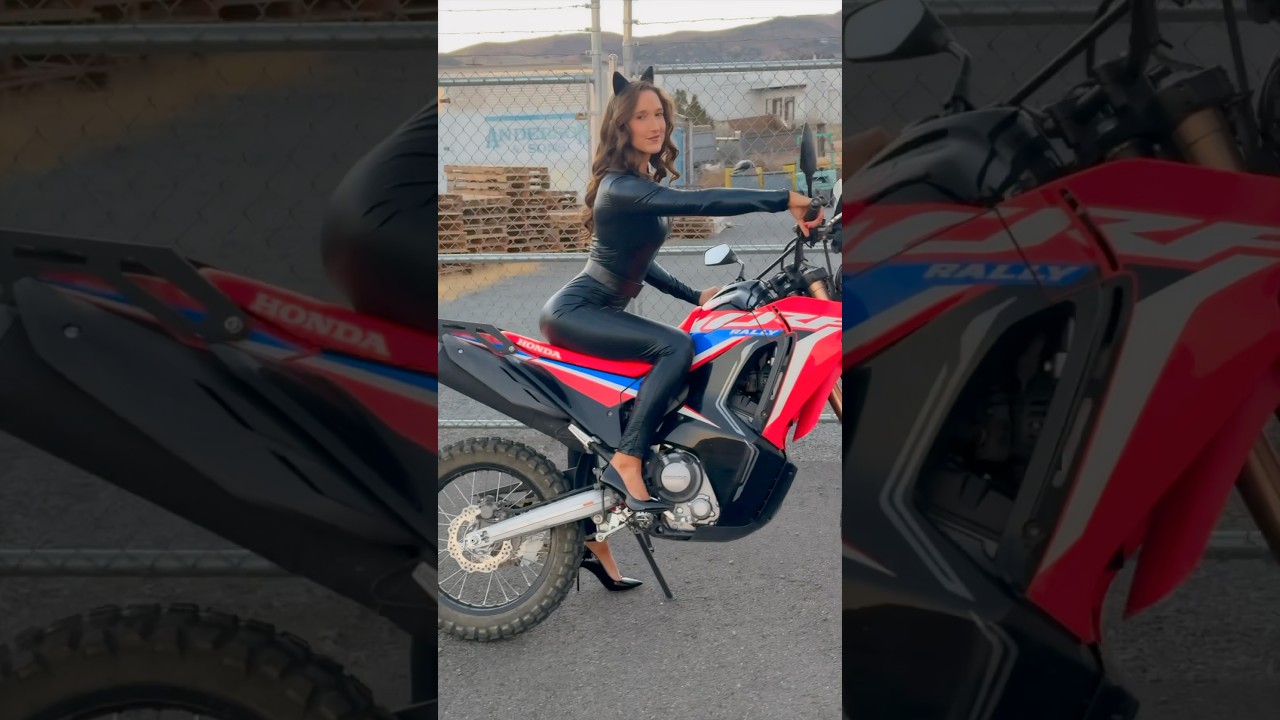 Cat woman motorcycle Honda CRF 300L Rally sound test #catwoman #motorcycle #motovlog