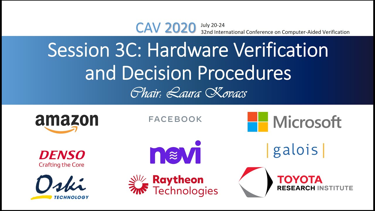 CAV 2020 Session 3C: Hardware Verification and Decision Procedures July 21