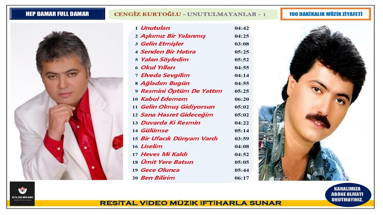 CENGİZ KURTOĞLU - UNUTULMAYANLAR - 1 (ORİJİNAL CD KAYDI FULL ALBÜM)