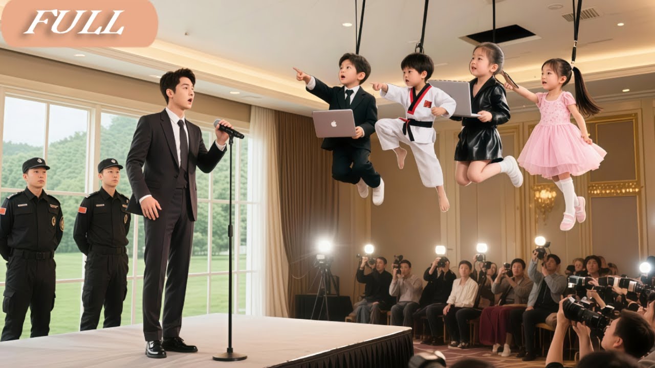 CEO Announce Promotion At Press Event! Unexpect 4 Genius Baby Crash In: “Dad! You’re Under Arrest!”