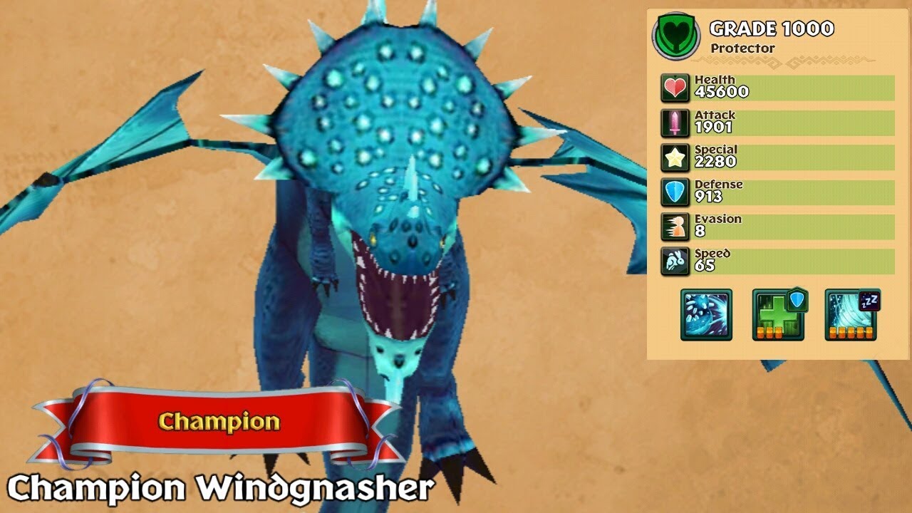 Champion Windgnasher Grade 1000 - PvP Champion Dragon Brawl | Dragons: Rise of Berk