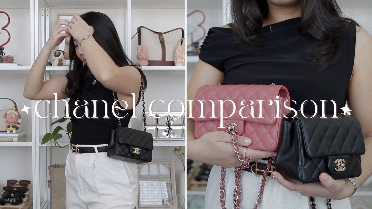 chanel mini flap bag comparison! square flap vs rectangle flap...which is better?