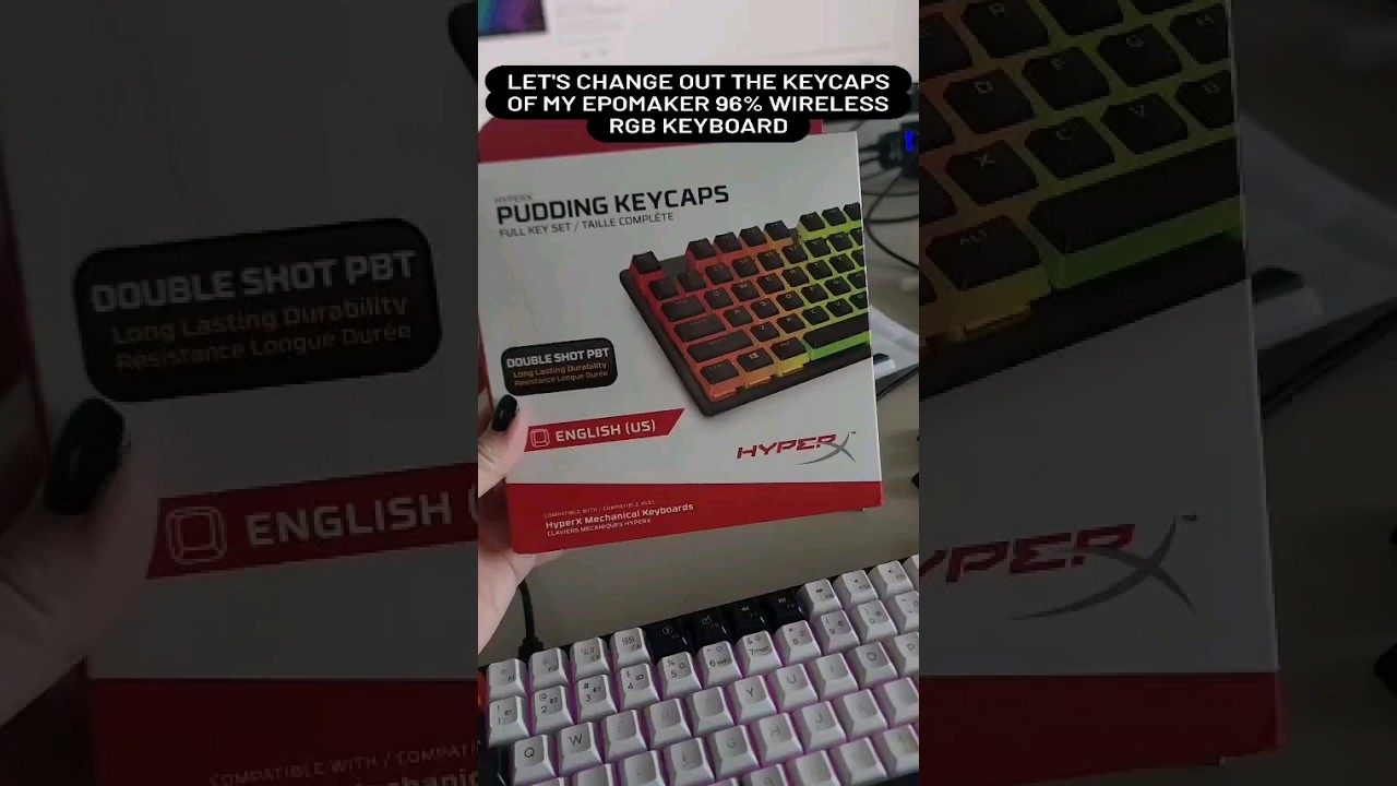 Changing out the keycaps of my Epomaker 96% RGB keyboard with new pudding caps!