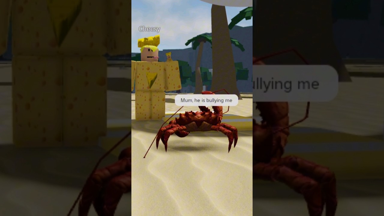 Cheesy bullies a tiny crab 😳 #tsb #roblox #shorts