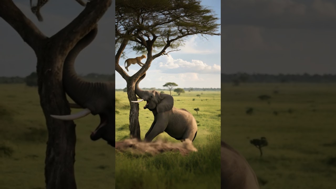 Cheetah sv elephant#elephant#cheetah #wildlife